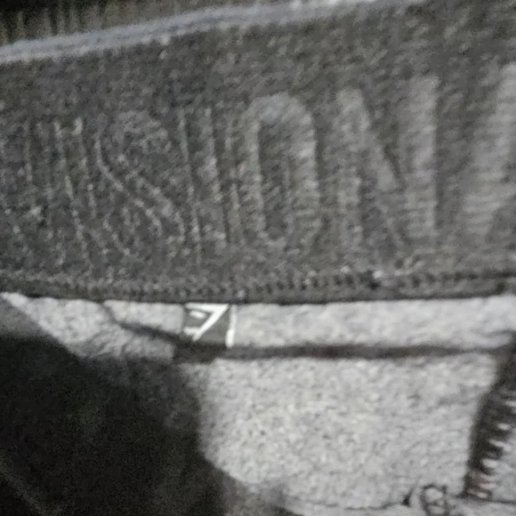 Gymshark Charcoal Leggings with White Logo - Picture 2 of 3